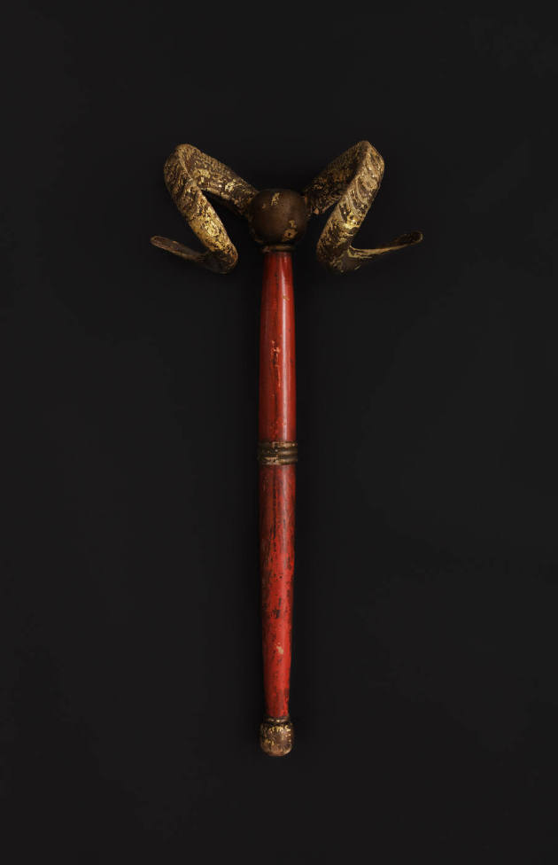 Artist unidentified, “Independent Order of Odd Fellows Staff with Ram Horns,” United States, 18…