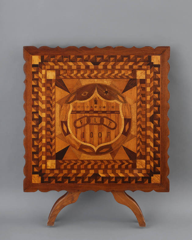 James J. Crozier, (1867–1950), “Independent Order of Odd Fellows Marquetry Table,” Probably Isl…