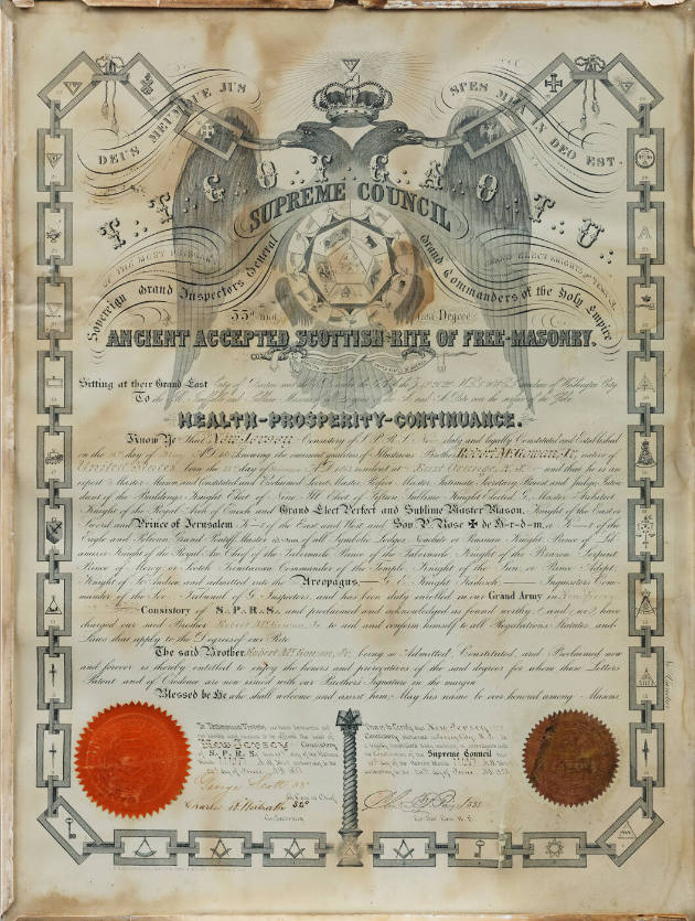 C.E. Sickles, del., Perine A. Giles, engraver, “Scottish Rite Northern Masonic Jurisdiction 32n…
