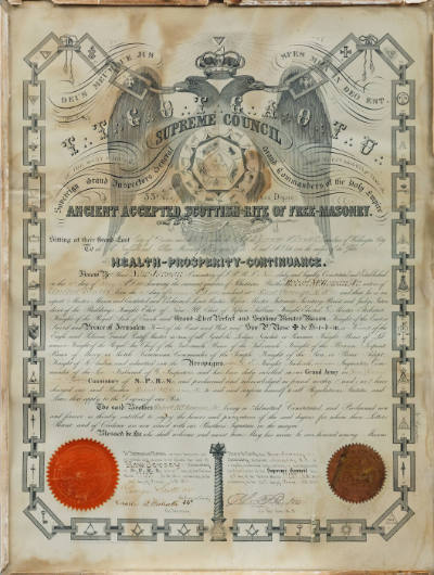 C.E. Sickles, del., Perine A. Giles, engraver, “Scottish Rite Northern Masonic Jurisdiction 32n…