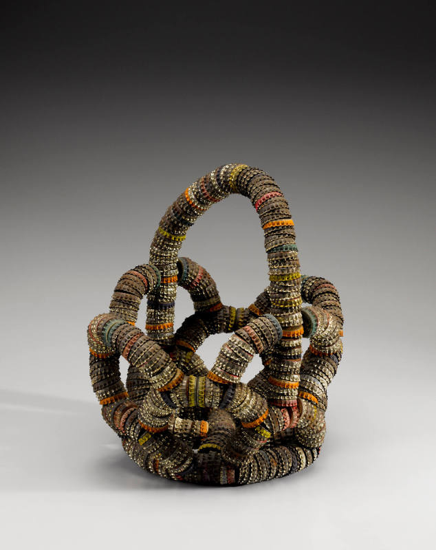 Artist unidentified, “Basket”, United States, 1930 - 1950, Bottlecaps, 11 7/8 × 11 1/2 × 9 in.,…