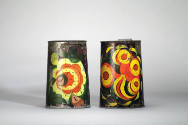 Artist unidentified, “Mugs,” Eastern United States, c. 1815—1835, Paint on asphaltum over tinpl…