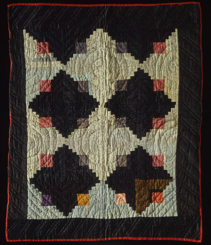 Artist unidentified, “Log Cabin Crib Quilt, Light and Dark Variation”, Indiana, 20th century, C…