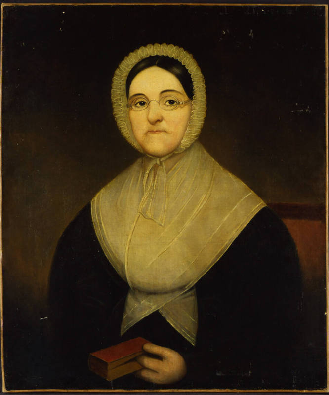 Artist unidentified, “Portrait of a Quaker Lady,” Pennsylvania, 1800–1899, Oil on canvas, 20 × …