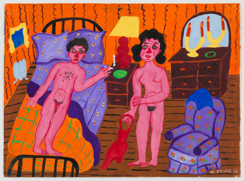 Malcah Zeldis, (b. 1931), “Untitled,” New York City, 1976, Watercolor on paper, 9 x 12 in., Col…