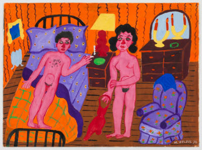 Malcah Zeldis, (b. 1931), “Untitled,” New York City, 1976, Watercolor on paper, 9 x 12 in., Col…