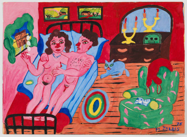 Malcah Zeldis, (b. 1931), “Untitled,” New York City, 1976, Watercolor on paper, 9 x 12 in., Col…