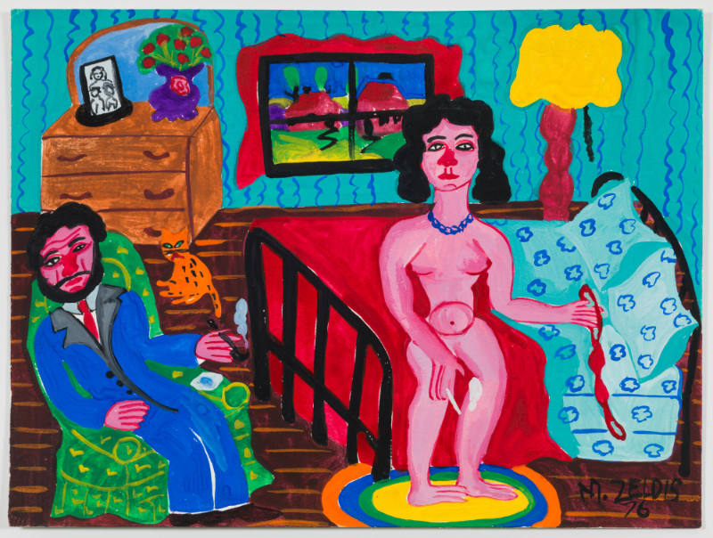 Malcah Zeldis, (b. 1931), “Untitled,” New York City, 1976, Watercolor on paper, 9 × 12 in., Col…