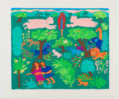 Malcah Zeldis, (b. 1931), “Expulsion,” New York City, 1976, Color serigraph, edition 5 of 75, 2…
