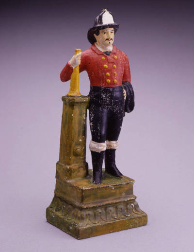 Artist unidentified, “Chalkware: Fireman on Green Base,” Eastern United States, 1850 - 1900, Pa…