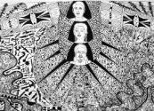 Jean-Pierre Nadau (b. 1963), “Amazonie (Amazon),” Morillon, France, 2007, Sergent-Major pen, bl…