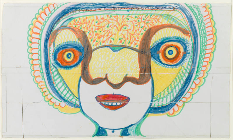 Large Woman's head
Nellie Mae Rowe, (1900–1982)
Photo by Adam Reich