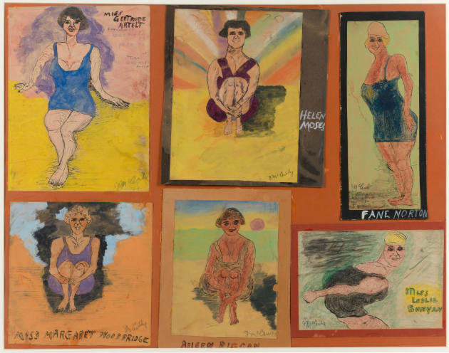 Justin McCarthy, “Six Swimmers”, Weatherly, Pennsylvania, United States, 1921, Mixed media on c…
