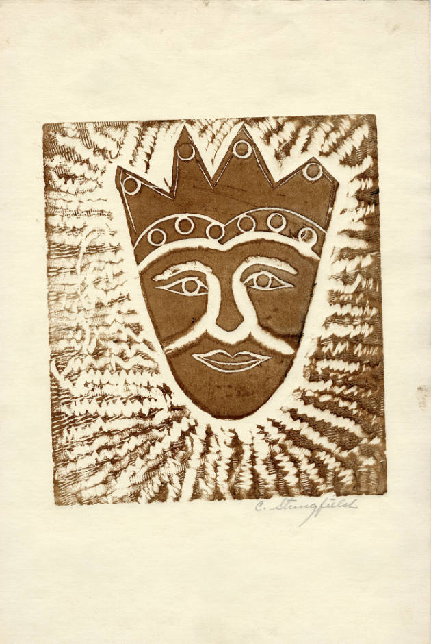 Clarence Stringfield, 1903–1976, “A King”, Nashville, Tennessee, n.d., Wood block print on pape…