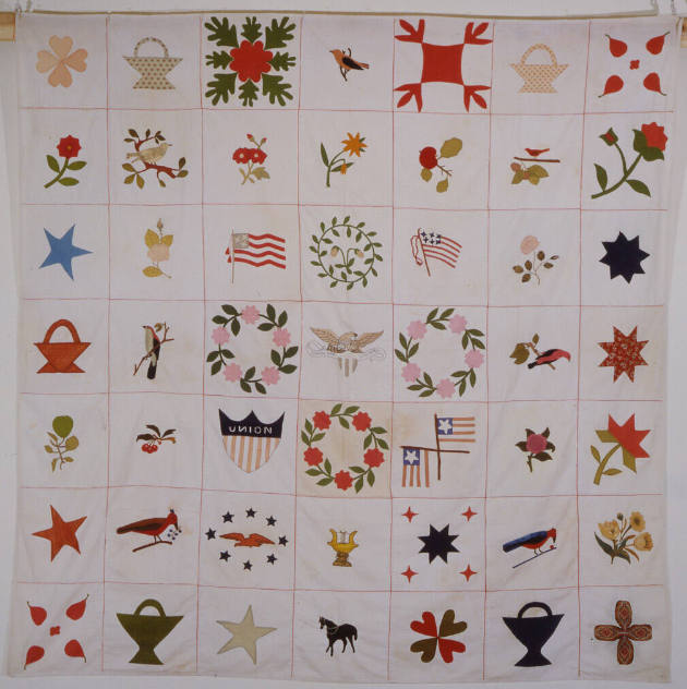 Union and Liberty Sampler Quilt Top
Artist unidentified
Photo by Scott Bowron
